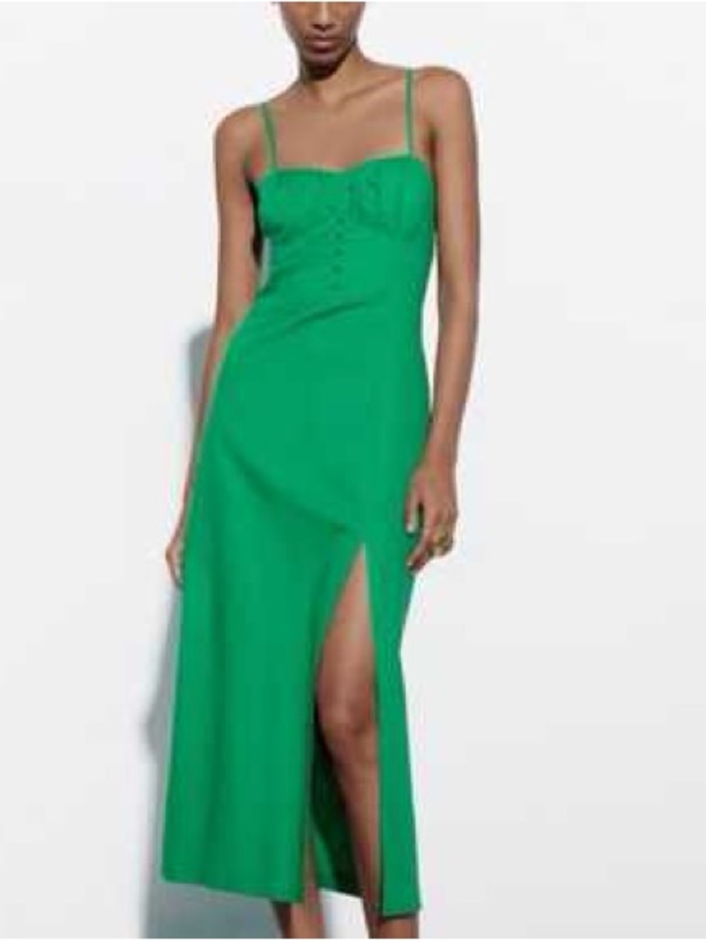 Zara Green Strappy Midi Dress - NWT